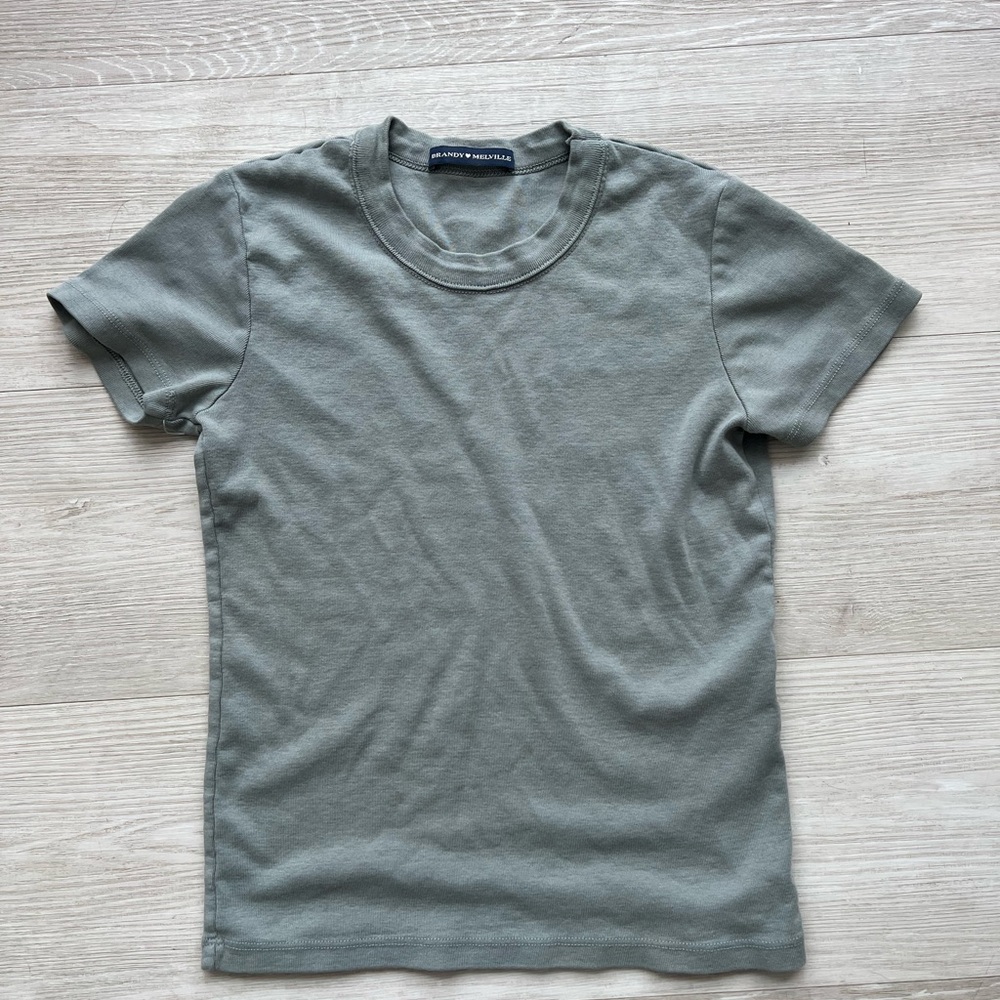 Sage Green Brandy Melville Basic T-Shirt XS